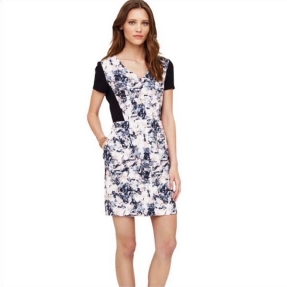 Medium Floral pastel print with black colour blocking - Picture 1 of 4